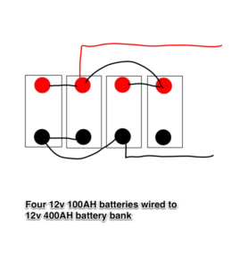 four 12v 100ah - 12v 400ah